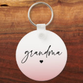 Porte-clés Élégant et subtil Pink Grandma Script Cadeau (Recto)