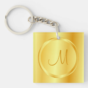 Porte-clés Elégant Faux Gold Moderne Monogramme Modèle