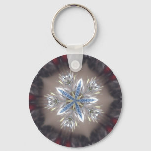 Porte-clés Élégant Festif Star de Noël Bleu brillant Blanc