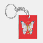 Porte-clés Elegant Floral Butterfly Letter B - Artistic Monog (Devant gauche)
