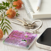 Porte-clés Elégant flores rose douce hydrangée rose rose (Devant Droit)