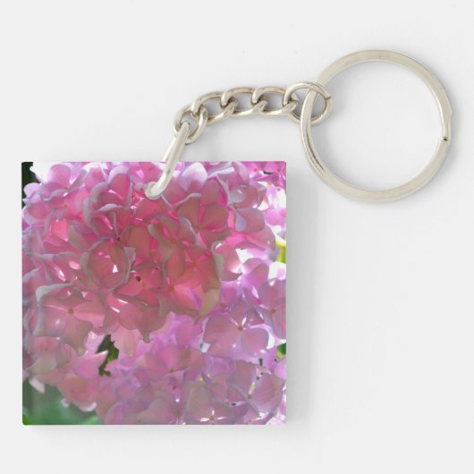 Porte-clés Elégant flores rose douce hydrangée rose rose (Dos)