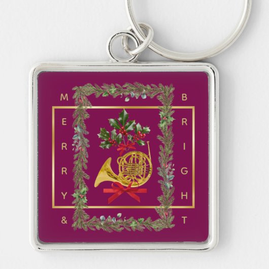 Porte-clés Elegant French Horn Christmas Purple (Devant)