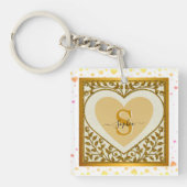 Porte-clés Elegant Gold Parties scintillant Heart Initial & N (Devant)
