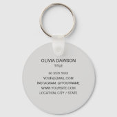 Porte-clés Elegant Gold Script Minimalist (Verso)