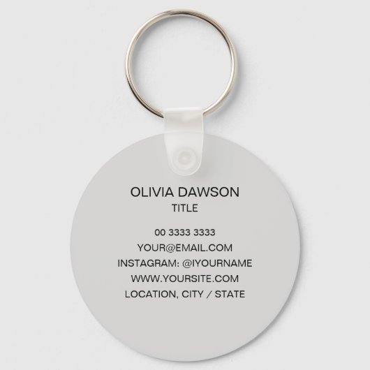 Porte-clés Elegant Gold Script Minimalist (Verso)