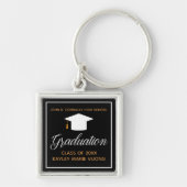 Porte-clés Élégant Graduation Black Gold Custom Keepsaké (Devant)