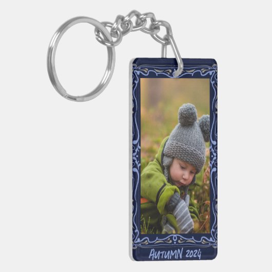 Porte-clés Elegant Hand Drawn Frame Custom Image (Devant gauche)