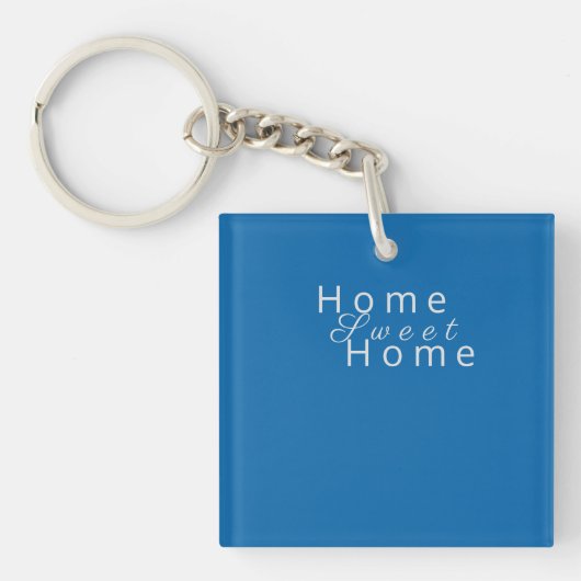 Porte-clés Elégant "Home Sweet Home" Sky Blue (Devant)