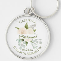 Élégant Ivoire Peach Roses Bridesmaid Mariage Keyc