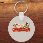 Porte-clés Élégant joyeux Joyeux Noël, Bonne Année (Recto)