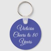 Porte-clés Elegant Lavender Purple 80th Birthday Keychain (Verso)