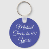 Porte-clés Elegant Lavender Purple 90th Birthday Keychain (Verso)