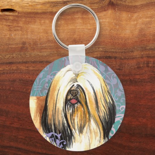 Porte-clés Élégant Lhasa Apso (Recto)