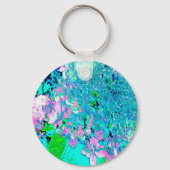 Porte-clés Élégant Limelight rose et bleu Hydrangea (Verso)