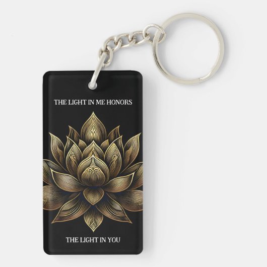 Porte-clés Elégant Lotus Lotus Fleur La Lumière en moi ... (Dos)