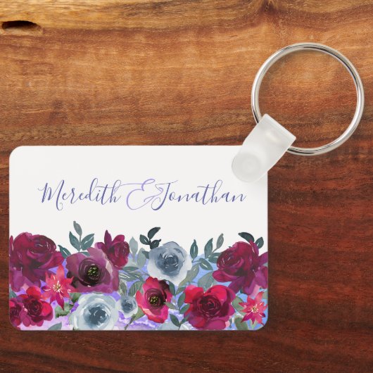 Porte-clés Élégant Mariage bleu bleu bleu bleu bleu bleu Bour (Recto)