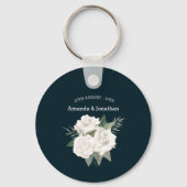 Porte-clés Elégant Mariage bleu et blanc marine (Recto)