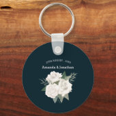 Porte-clés Elégant Mariage bleu et blanc marine (Recto)