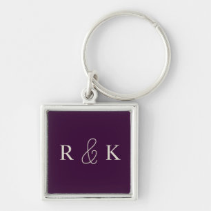 Porte-clés Élégant mariage coloré monogrammed