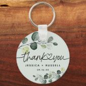Porte-clés Élégant Mariage de Merci Eucalyptus (Recto)