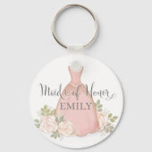 Porte-clés Elégant mariage femme d'honneur flush moderne (Recto)