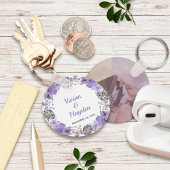 Porte-clés Élégant Mariage floral violet Porte - clé