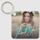 Porte-clés élégant merci baby shower 2 photos moderne (Recto)