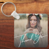 Porte-clés élégant merci baby shower 2 photos moderne (Recto)