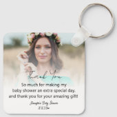 Porte-clés élégant merci baby shower 2 photos moderne (Dos)