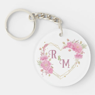 Porte-clés Elegant minimal Chic Initial letter monogram name