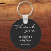 Porte-clés Élégant minimal Eerie Noir Mariage moderne (Verso)