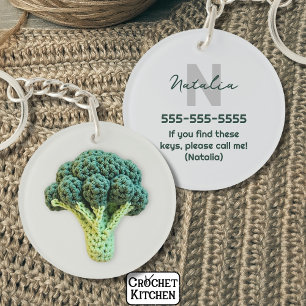 Porte-clés Élégant minimaliste Crochet Broccoli Nom