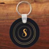 Porte-clés Élégant minimaliste doré noir (Recto)