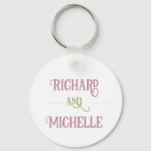 Porte-clés Élégant minimum Chic Nom de monogramme de la lettr (Verso)