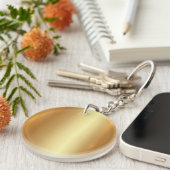 Porte-clés Elégant Modèle Or simple face Blank Cercle (Devant Droit)