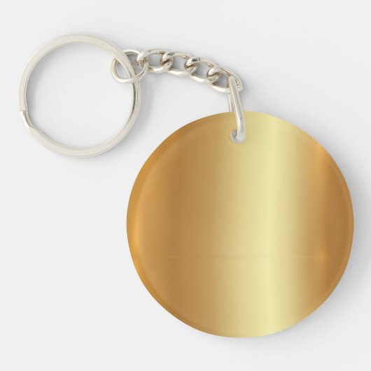 Porte-clés Elégant Modèle Or simple face Blank Cercle (Devant)