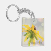 Porte-clés Élégant, moderne, amusant confleur jaune Fleur sau (Devant gauche)