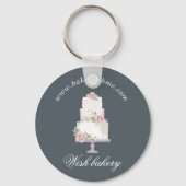 Porte-clés élégant monogramme de pâtisserie à trois niveaux (Recto)