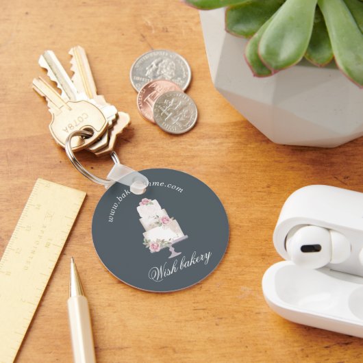 Porte-clés élégant monogramme de pâtisserie à trois niveaux (Bureau)