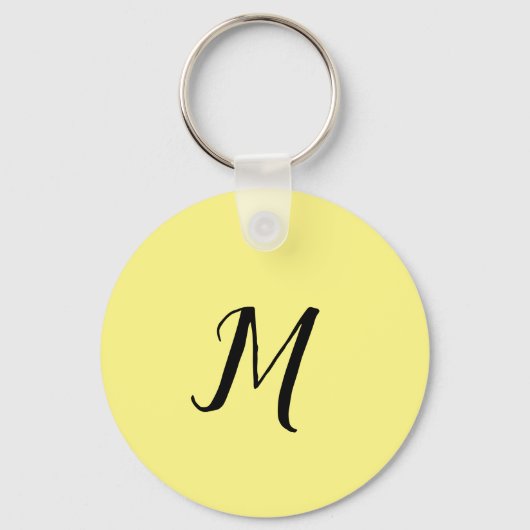Porte-clés ÉLÉGANT MONOGRAMME jaune MINIMAL SIMPLE (Recto)
