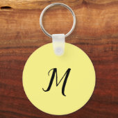 Porte-clés ÉLÉGANT MONOGRAMME jaune MINIMAL SIMPLE (Recto)