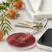 Porte-clés Élégant Monogramme rouge (Devant droit)