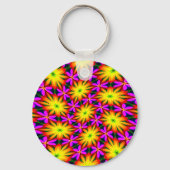 Porte-clés Élégant Motif à fleurs orange (Recto)