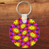 Porte-clés Élégant Motif à fleurs orange (Recto)