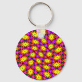 Porte-clés Élégant Motif à fleurs orange (Verso)