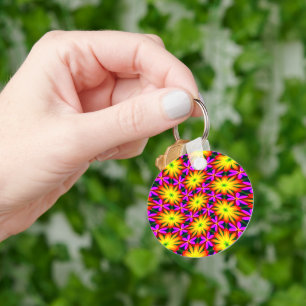 Porte-clés Élégant Motif à fleurs orange