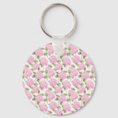 Porte-clés Élégant Motif de fleurs d'hydragea rose (Verso)