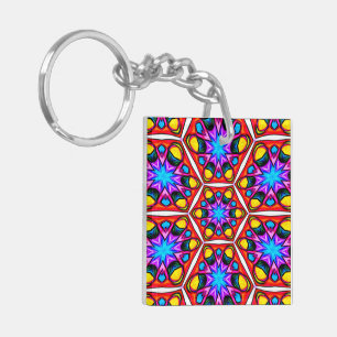 Porte-clés Élégant motif floral Abstrait