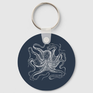 Porte-clés Elegant Navy Blue Octopus